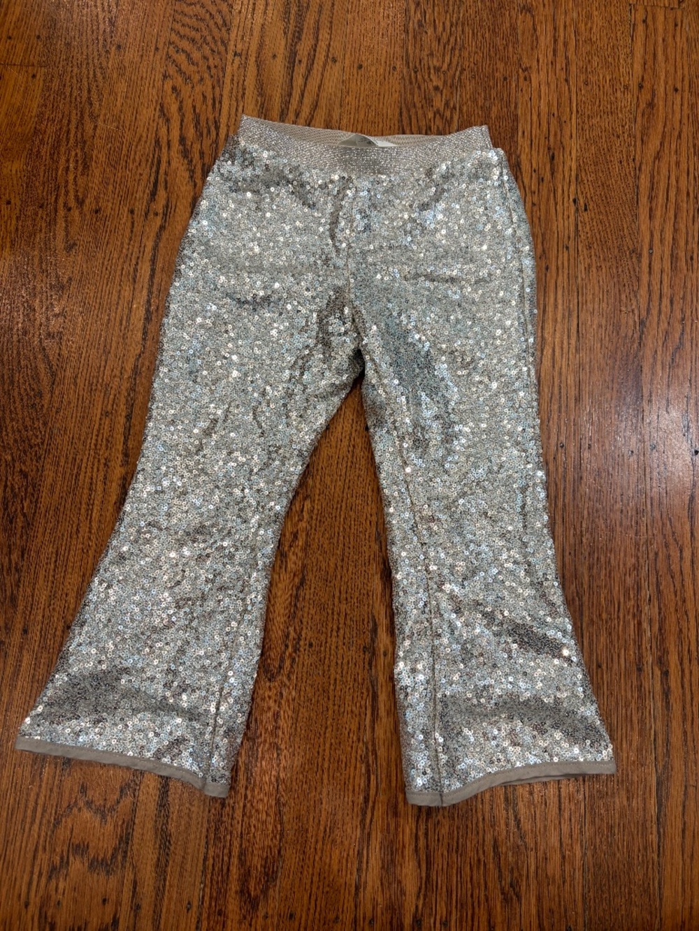H&M Silver Sequin Flare Pants - 3T Toddler Girls